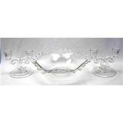 Heisey Lariat Bowl & Candleholders #880156
