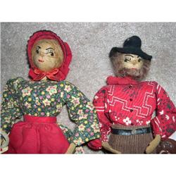 Ozark Dolls Nut head & wood Aunt Boo & Uncle #880182