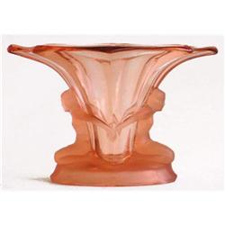 Walther Glass Windsor Pink Art Deco Vase  #880236