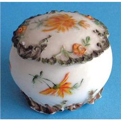Opaline Milk Glass Decorated Powder Jar #880246