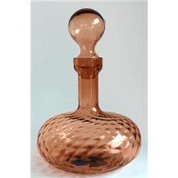 Large 1950s Pink Diamond Pattern Wine Decanter #880259