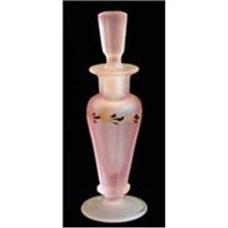 Pink Satin Glass Decorated Deco Perfume Bottle #880261