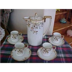Chocolate Pot Set--9 Pcs.-Gold Overlay #881188