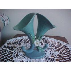 Roseville Blue /White  Dbl. Cornucopie Rose #881236