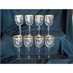 Elegant Crystal Wine Glasses Gold Trim 8 #881271