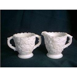 Milk Glass Cream And Sugar by Westmoreland #881292