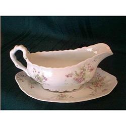 Bassett Gravy Boat With Underplate Limoges #881315