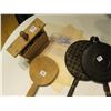Image 2 : BUTTER PRESS, WOOD PADDLE & CAST IRON WAFFLE IRON