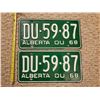Image 1 : PAIR OF BRAND NEW 1968 ALBERTA LICENSE PLATES