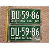 Image 1 : PAIR OF BRAND NEW 1968 ALBERTA LICENSE PLATES