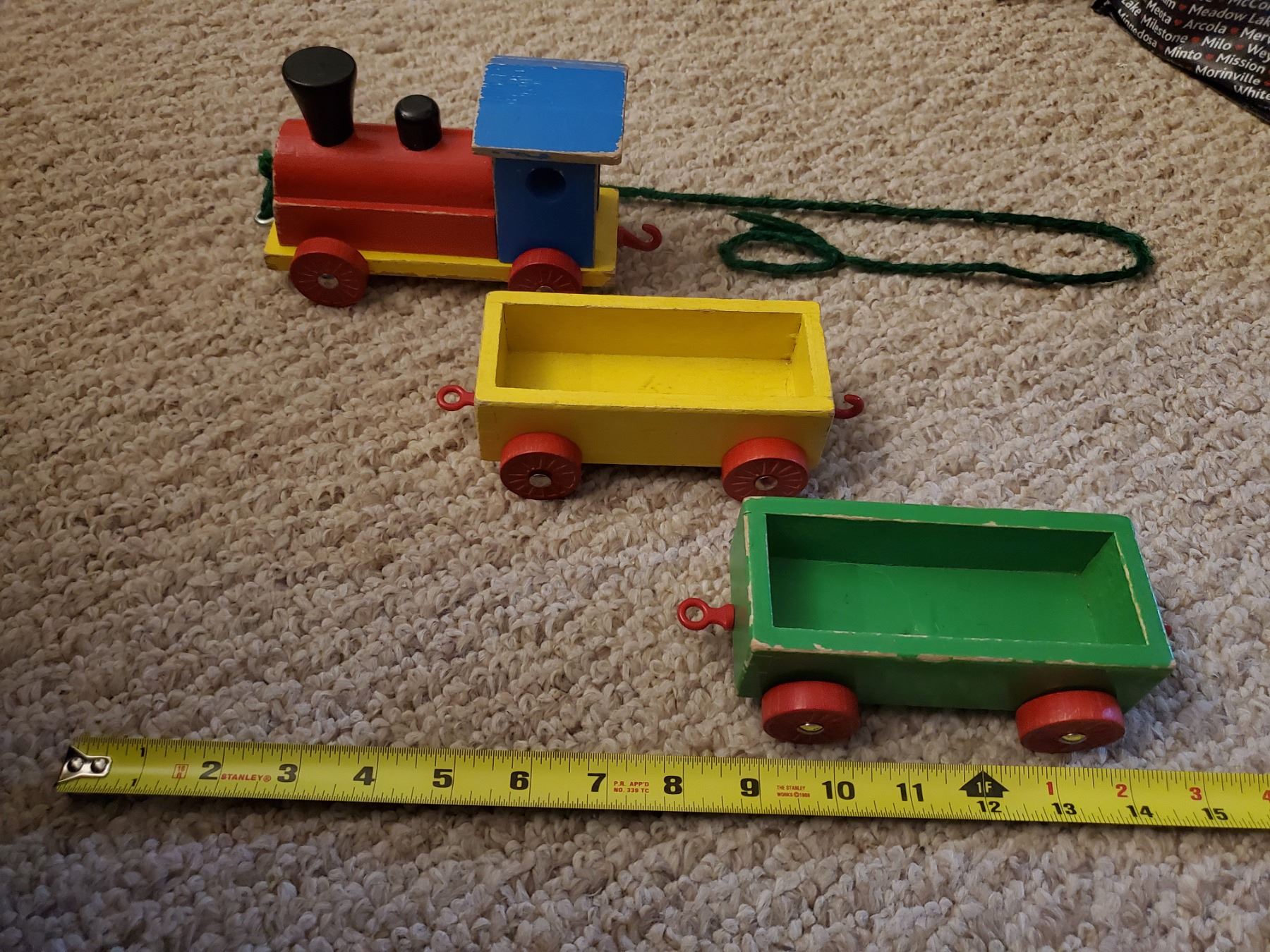 WOODEN PULL-TYPE TOY TRAIN