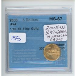 2005 - $5.00 1/10OZ USA GOLD - CCCS