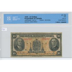 1935 - $10.00 BILL ROYAL BANK - CCCS