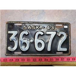 1943 LICENSE PLATE