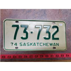 1974 LICENSE PLATE