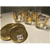 Image 1 : SASK DIAMOND JUBILEE GLASSES - MOUNTIES, SASK BRASS COASTERS