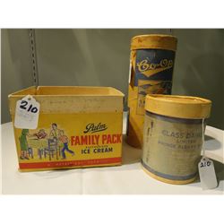 ICE CREAM CONTAINER, GLASS P.A. CO-OP 1940 PALM