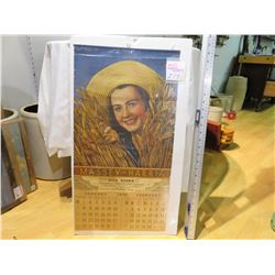 1940 MASSEY HARRIS CALENDAR BRUDERHEIM ALBERTA