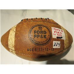 FORD PROMOTION FOOTBALL, KIDS PRINT, PASS KICK AWARDS FROM THE 70'S