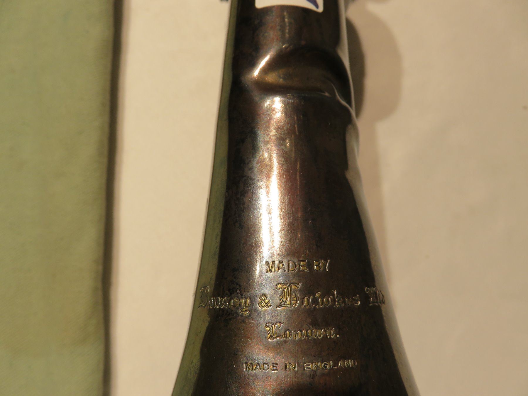 BUGLE MFG. BOOSEY & HAWKES LONDON ENGLAND, SMALL DENT HORN, MILITARY?