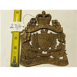 5X6 BRASS CAST PLAQUE - SASKATOON POLICE
