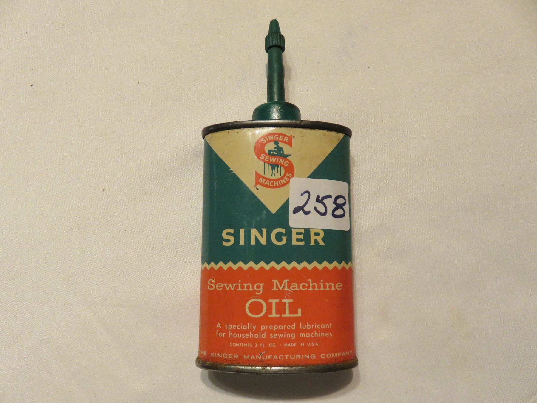 OLD SINGER SEWING MACHINE OIL 3 OZ