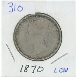 1870 LCW CANADIAN 50 CENT COIN