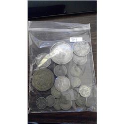 19 WORLD COINS, ALL SILVER, LIST ATTACHED