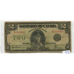 1923 DOMINION OF CANADA TWO DOLLAR NOTE- FILLER