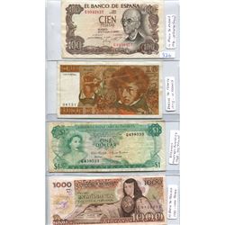 FOUR WORLD BANK NOTES- BAHAMAS, FRANCE, MEXICO & SPAIN