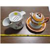 Image 1 : SHAVING MUG WITH BRUSH & ORANGE CREAMER W/ DISH