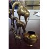 Image 2 : LOT OF BRASS GIRAFFES AND VASES