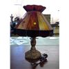 Image 1 : VINTAGE LAMP WITH STAINED GLASS SHADE