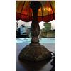 Image 2 : VINTAGE LAMP WITH STAINED GLASS SHADE