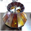 Image 3 : VINTAGE LAMP WITH STAINED GLASS SHADE