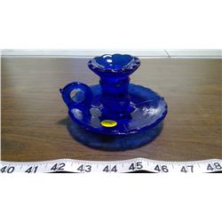 CANDLE HOLDING PLATE (BLUE)