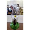 Image 3 : GREEN GLASS COAL OIL LAMP