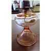 Image 2 : PEACH GLASS COAL OIL LAMP