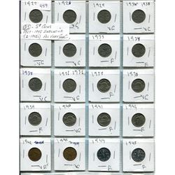 SHEET OF NICKLES ASST YEARS 1927-1945