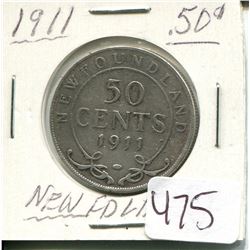 1911 NEWFOUNDLAND 50 CENT