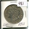Image 1 : 1921 US SILVER MOGAN DOLLAR
