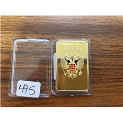 24K GOLD PLATED "CCCP" SOVIET RUSSIA 30 GRAMS (1 OZ)