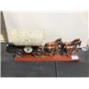 Image 1 : 19 1/2" LONG COVERED WAGON MANTLE CLOCK/LAMP WITH WORKING BUGGY WHIP