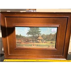 32.5" X 24" CIDER PRESS FRAMED PICTURE