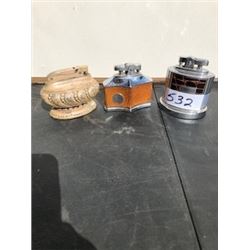 LOT OF 3 1930's/40's TABLE LIGHTERS