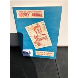 1958-1959 SASK. HOCKEY ANNUAL HAND BOOK