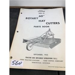 1962 FORD HAY CUTTER PARTS BOOK