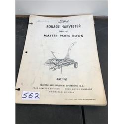 1963 FORD FORAGE HARVESTER PARTS BOOK