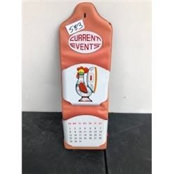 WALL MOUNT ROOSTER CALENDAR POCKET