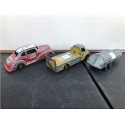 3 PIECES LONDON TOY FIRE CHIEF, PEPSI TRUCK, TANKER